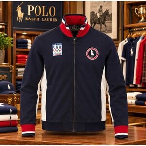 Ralph Lauren Team USA Vancouver 2010 Olympic Track Jacket Navy M Medium Women L